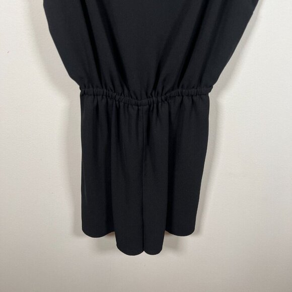 Aritzia Wilfred Melodie Romper Size Small Black Ruffle Sleeve V-neck Minimal - Picture 6 of 11
